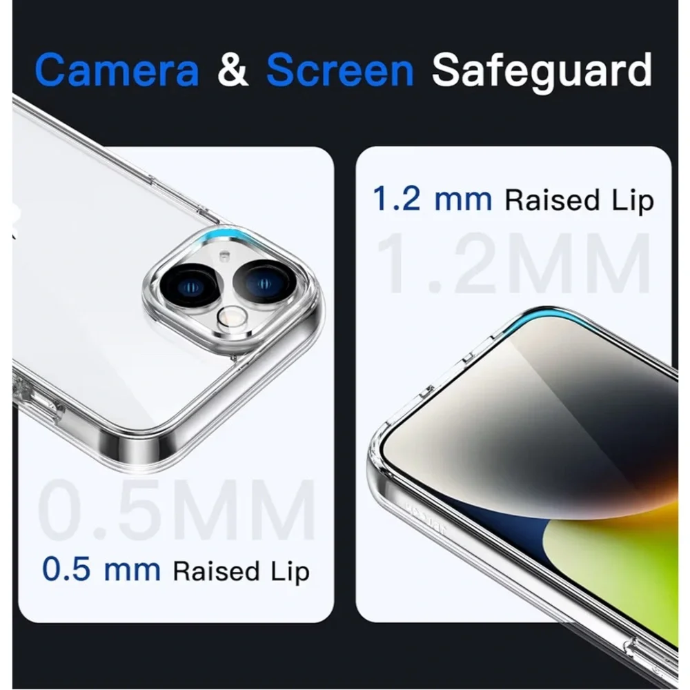 💖5 for $25💖JETech Clear Cell Phone Case for iPhone 14 – Shock Absorbing, Slim